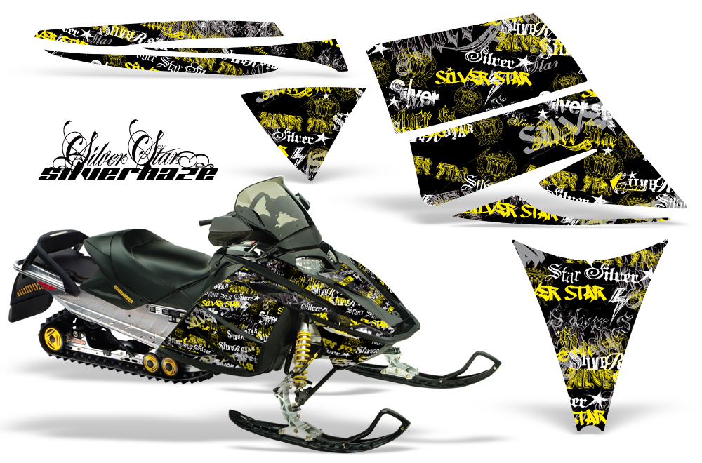 Ski-Doo Rev Graphics Kit SILVERHAZE Yellow